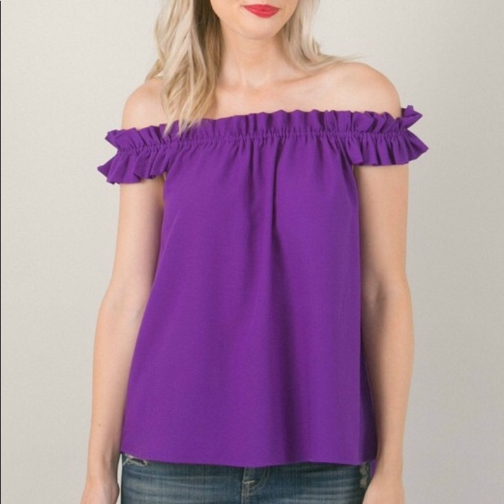 Purple Off the Shoulder Top